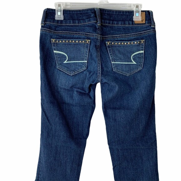 American Eagle Jeans Women Size 4 Stretch Artist Straight Leg Low Rise - Picture 6 of 12